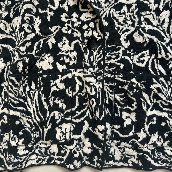 Antropologie ETT TWA Women's Jacket Black/White Floral - Picture 2 of 9